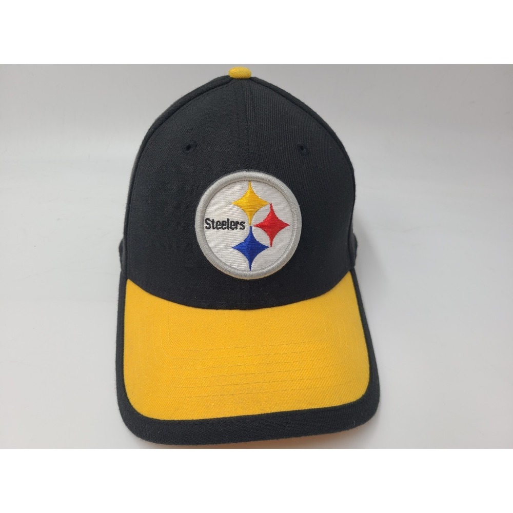 Pittsburgh‎ Steelers New Era 39Thirty Flex Fitted M-L Hat Cap NFL Black Yellow